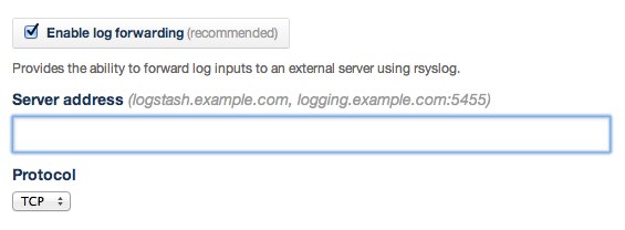 Enabling log forwarding