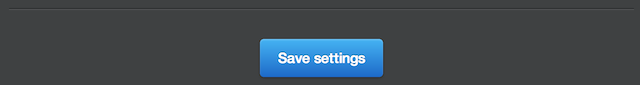 Save settings button