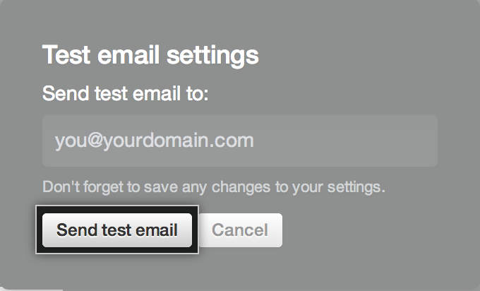 Send test email