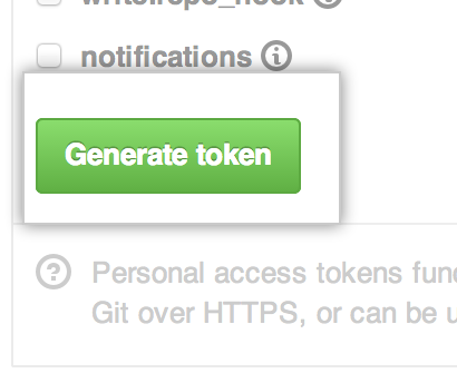 Generate token button