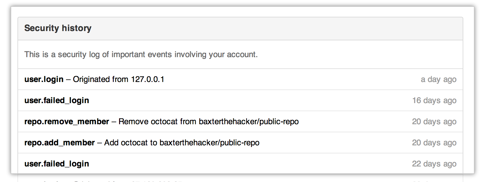 Security log