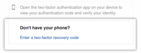 2FA recovery code dialog box