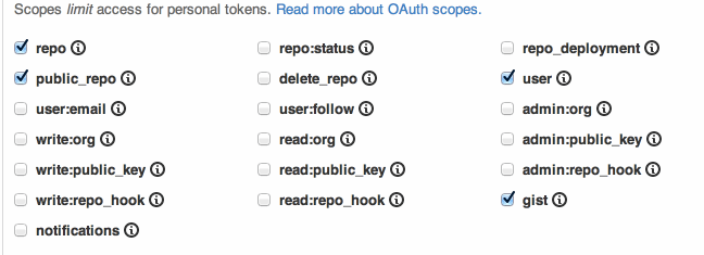 Selecting token scopes