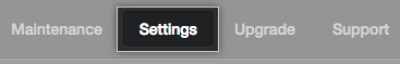 Settings tab