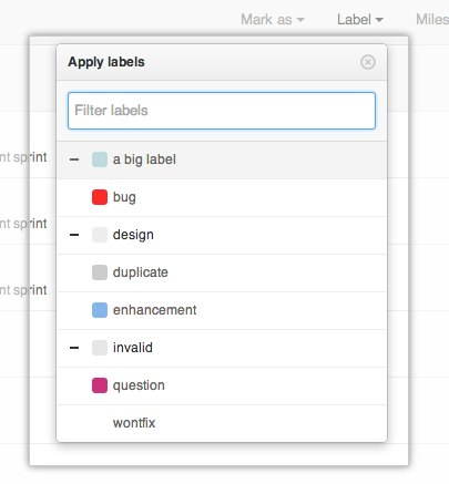 Issues Milestone assignment drop-down