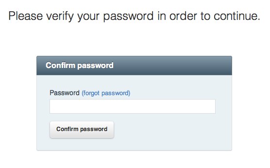 Password confirmation