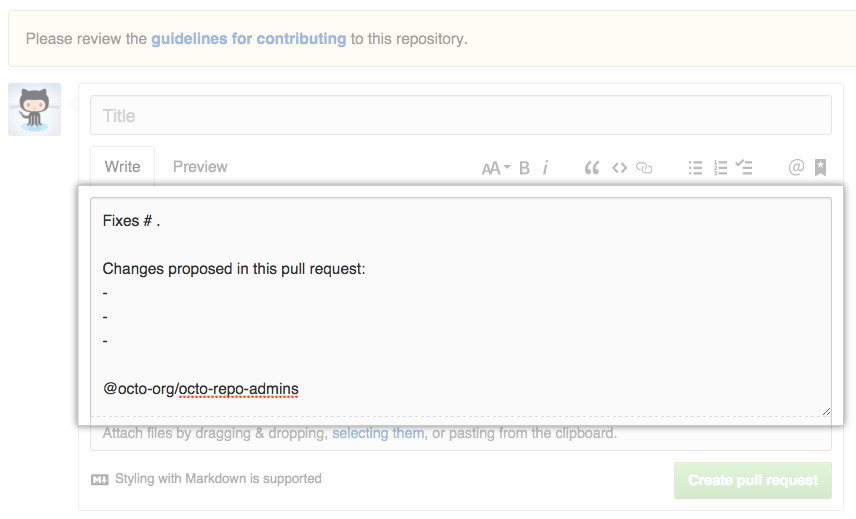 Sample pull request template