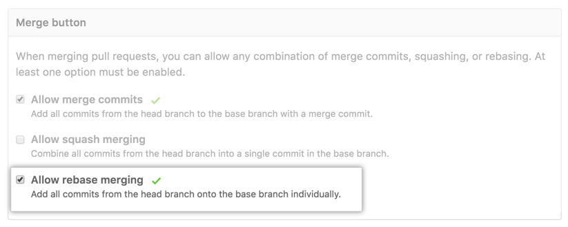 Pull request rebased commits