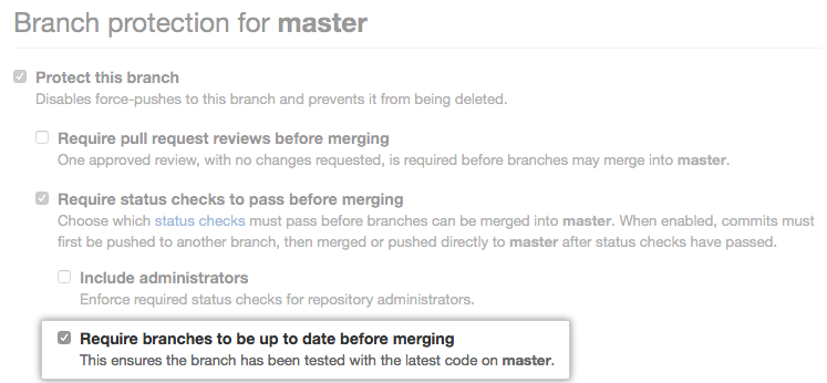 Loose or strict required status checkbox