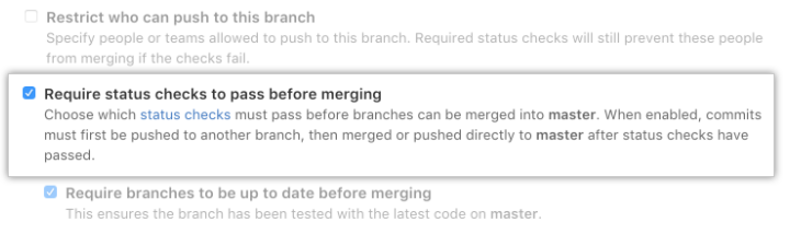 Required status checks option