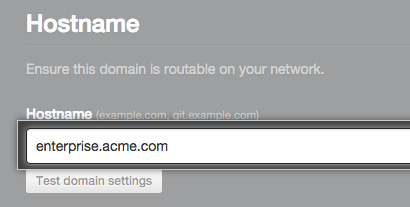 Field for setting a hostname