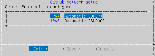 Options to choose the IPv4 or the IPv6 protocol