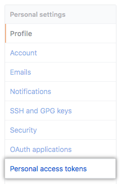 Personal access tokens