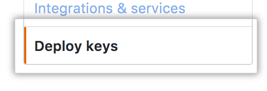 Deploy keys setting