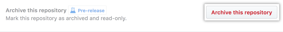 Archive this repository button