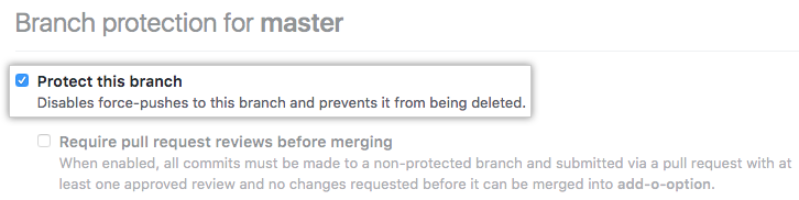 Protecting branch checkbox