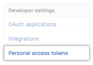 Personal access tokens