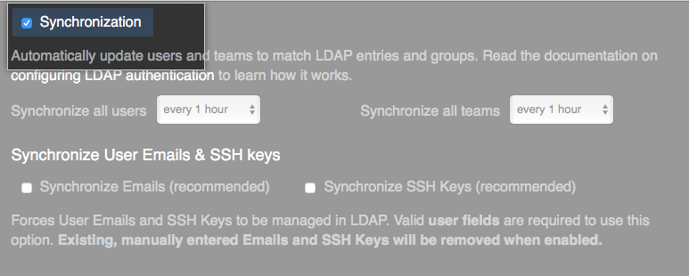 Synchronization check box