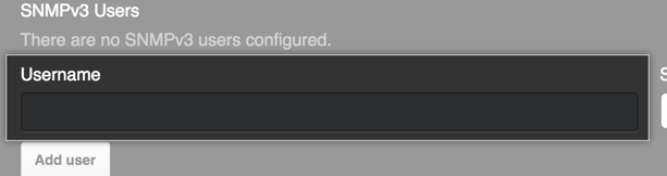 Field to type the SNMP v3 username