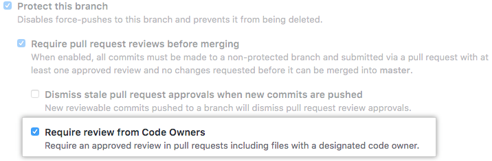 Require review from code owners