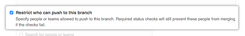 Branch restriction checkbox