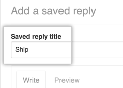Saved reply title