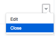 Close item in the project board's drop-down menu