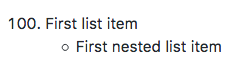 List with a nested list item