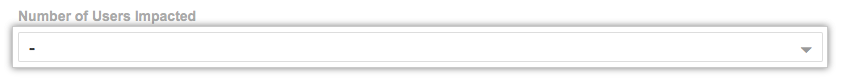 Number of users impacted drop-down menu