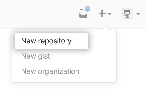 Drop-down with option to create a new repository