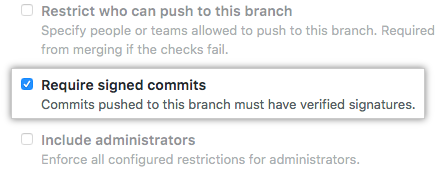 Require signed commits option