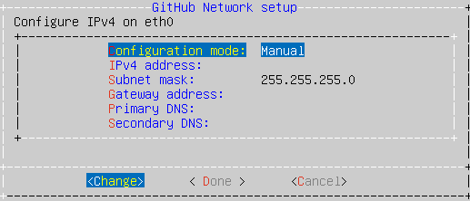 IP プロトコルオプションのメニュー