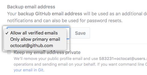 Backup email address