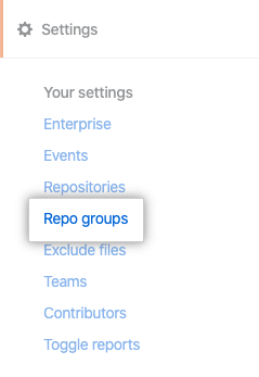 Registerkarte „Repo groups" (Repo-Gruppen)