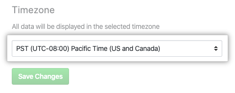 Timezone drop-down menu