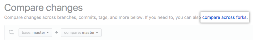 Compare across forks link