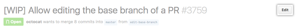 Pull Request edit button
