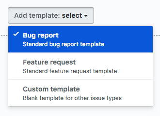 Add template drop-down menu