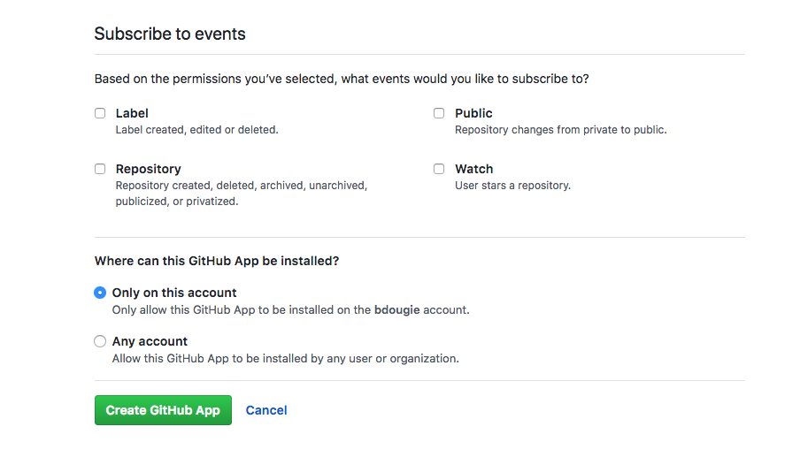 GitHub App privacy