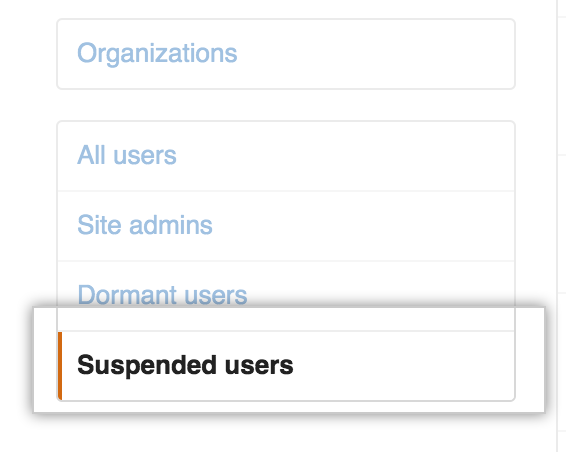 Suspended users 选项卡