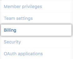 Billing settings