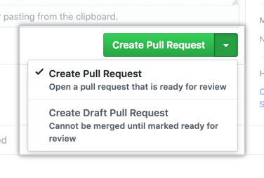 Create pull request button