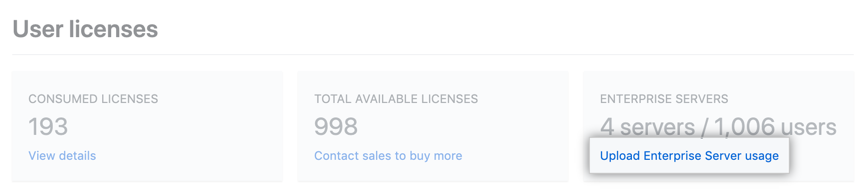 Upload GitHub Enterprise Servers usage link