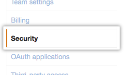 Organization security settings