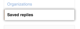 Saved replies tab
