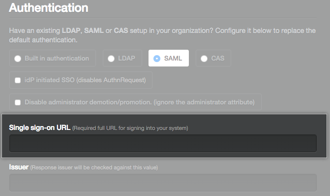 SAML authentication