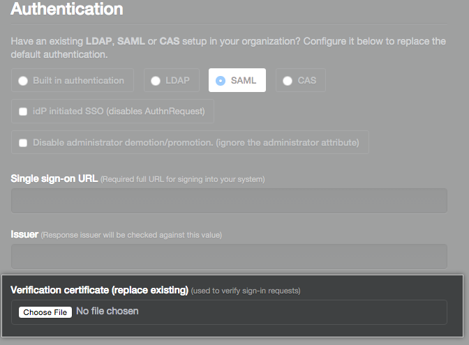 SAML authentication