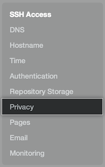 Privacy sidebar