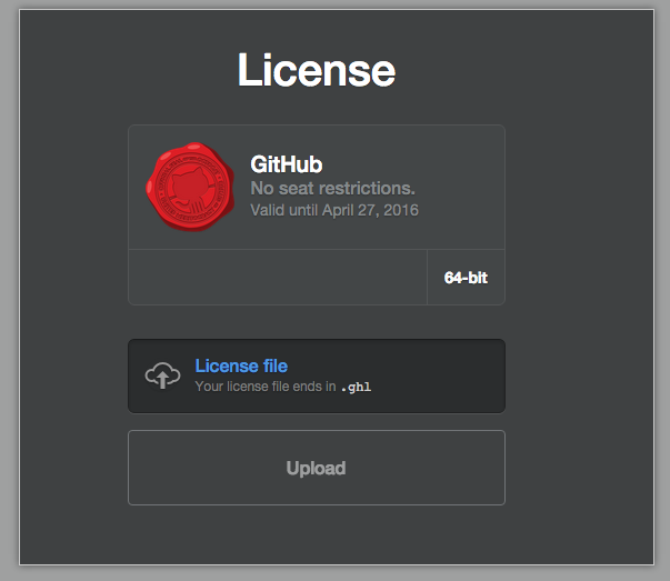 Upload license file