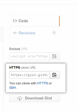 Gist clone button